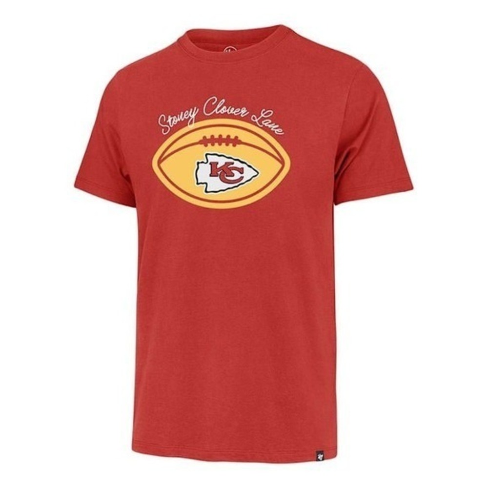 47 Brand Kansas City Chiefs Stoney Clover Lane Red Football T Shirt Mens XL NWT
